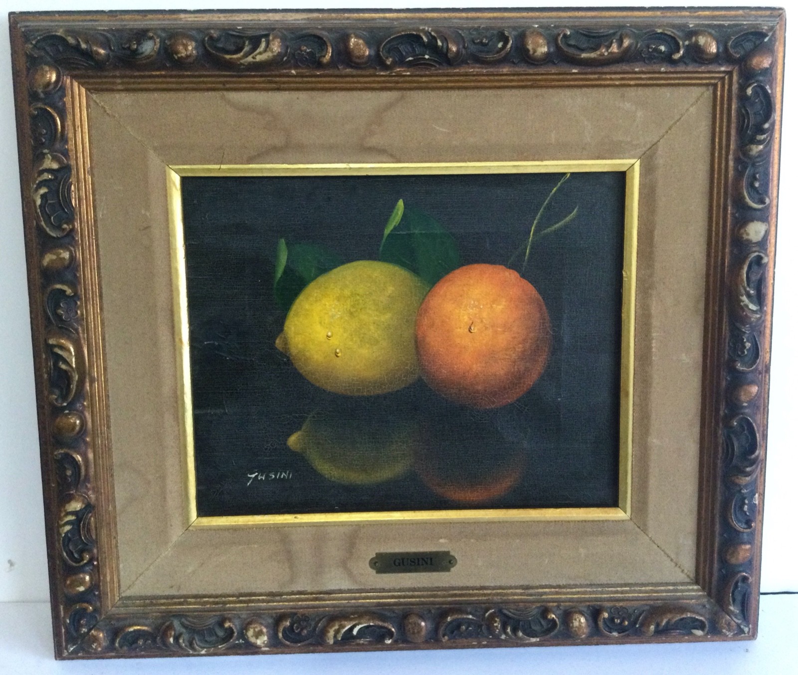 Antonio Gusini (Italian, 20thc) Original – Lemon and Orange Vintage Still Life