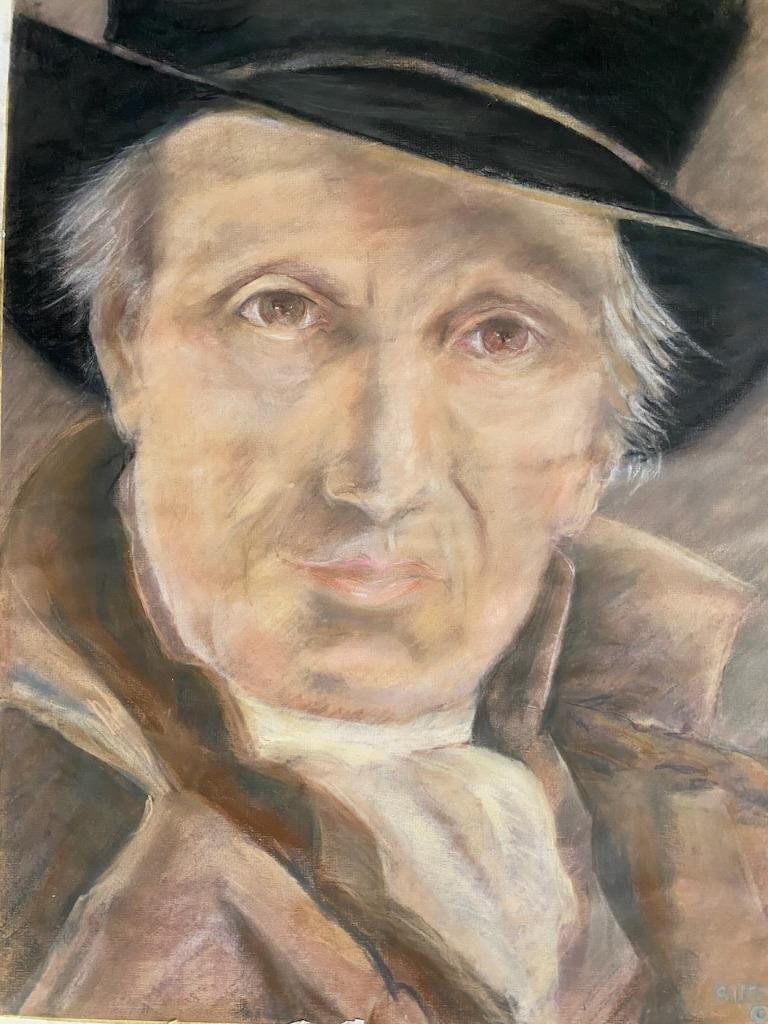 Original Pastel Painting of Gentleman Cowboy Portrait 20″ x 30″ by Bobbie Lee