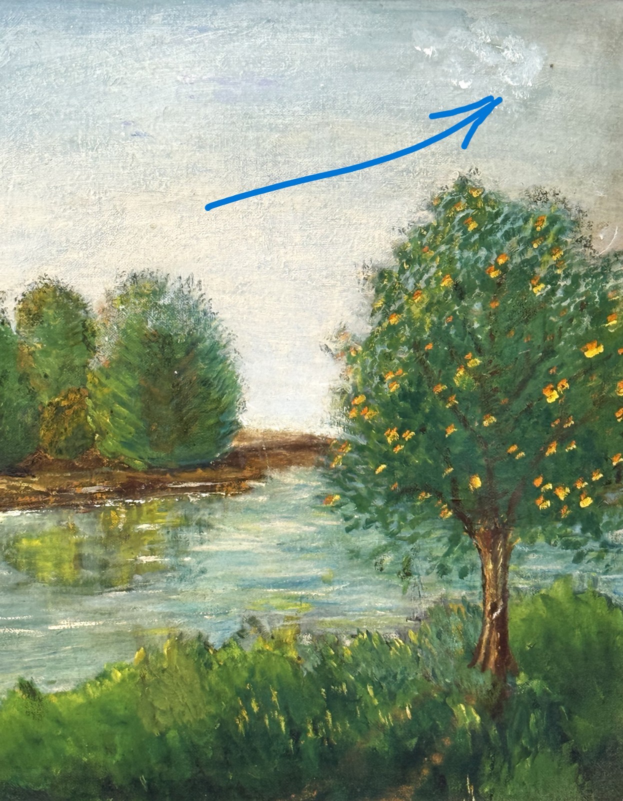VTG Early 20th C Origin. Impressionistic O/B «River Landscape» Signed E. Keller!