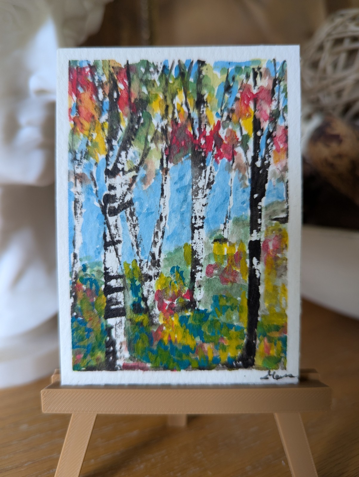 ACEO ATC original hand painted art card, watercolor, sealed 300gsm cotton paper