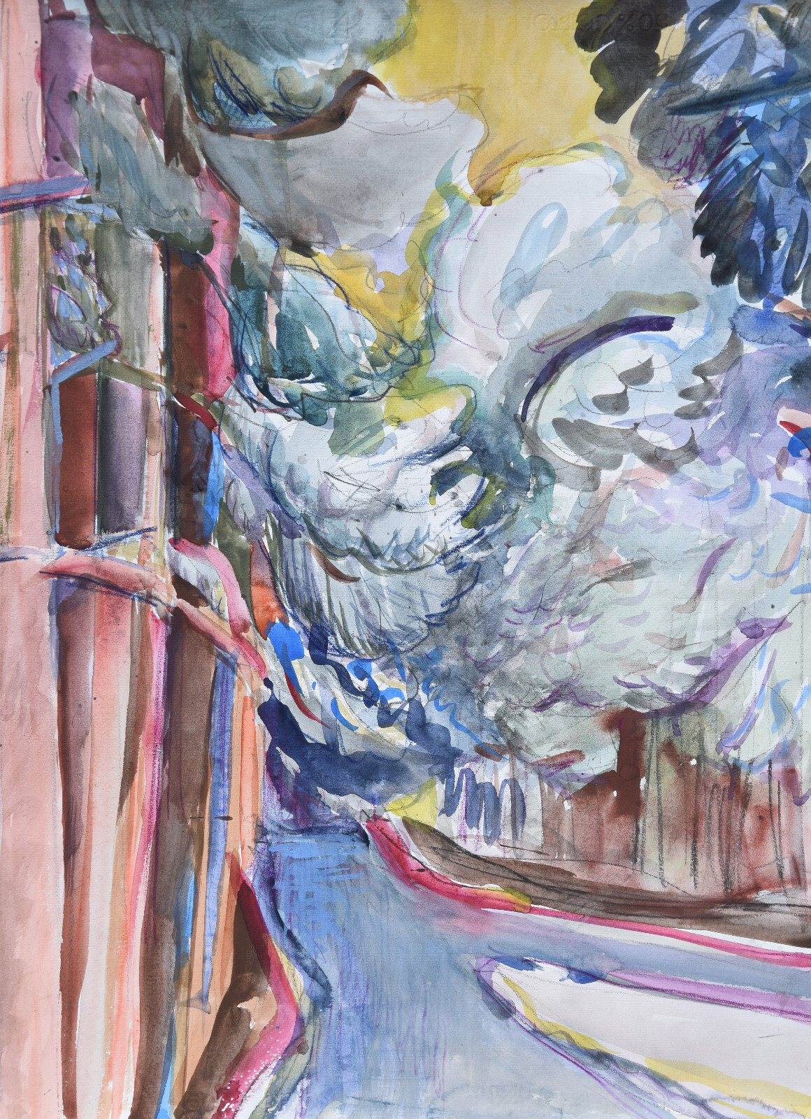 Peter Berndt 1937-2021 Berlin / Aquarell 1988 «Märkischer Kiefernwald» Havel