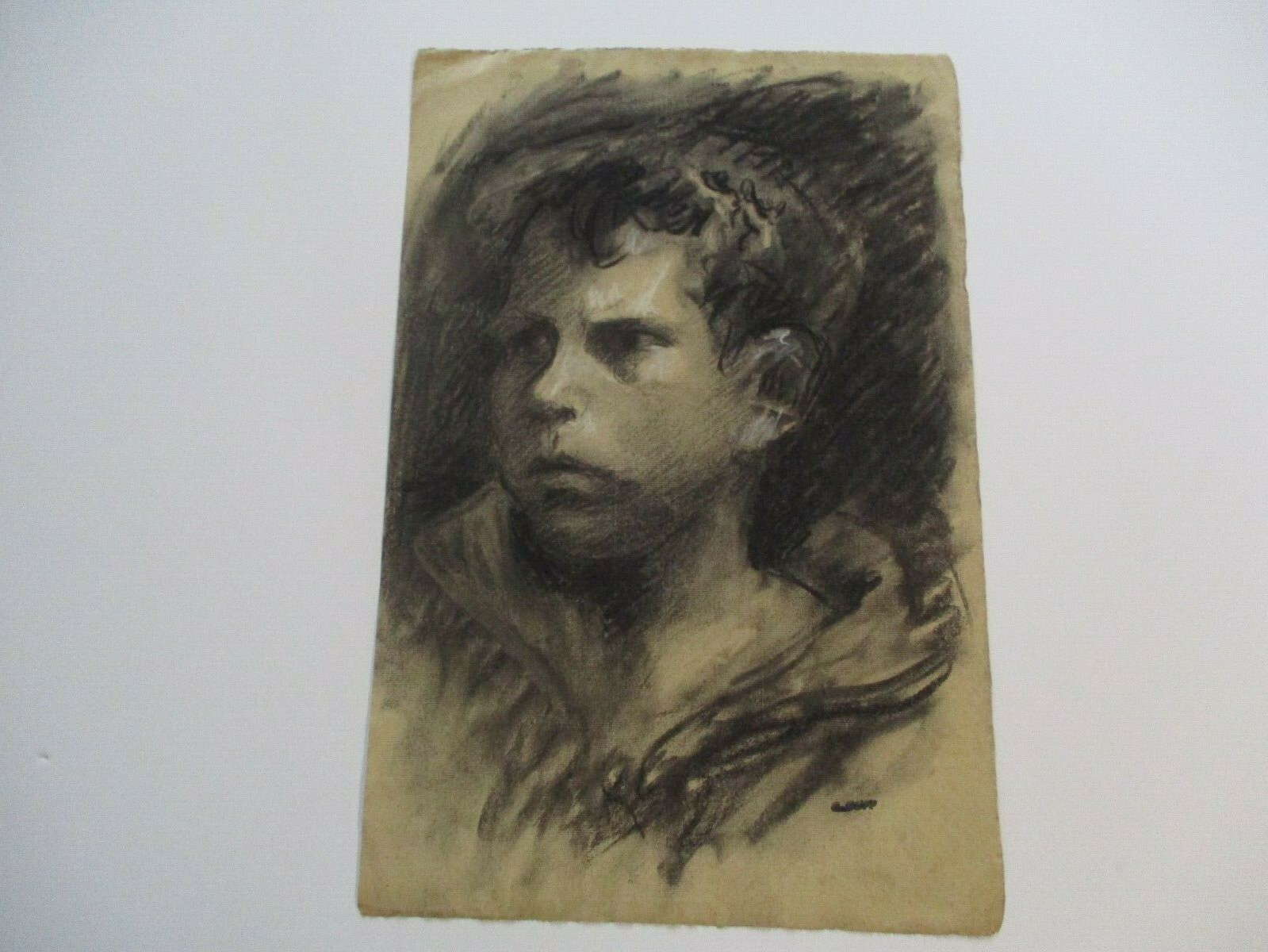 CONRAD BUFF ESTATE DRAWING ACADEMIC PORTRAIT CHILD KID BOY MAN ANTIQUE LISTED