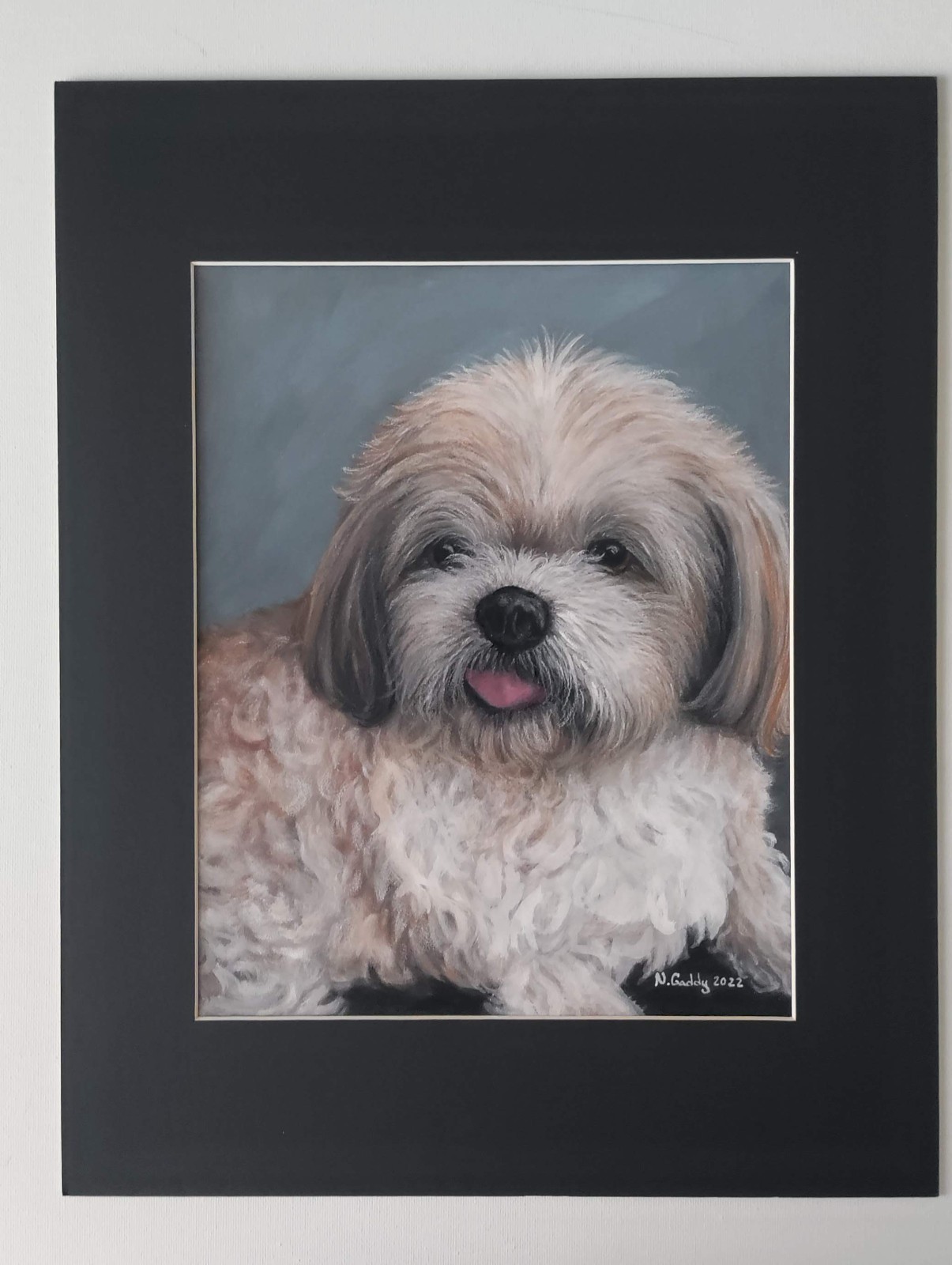 Original Puppy Dog Love 14 x 11 Pastel Paper Matted Art