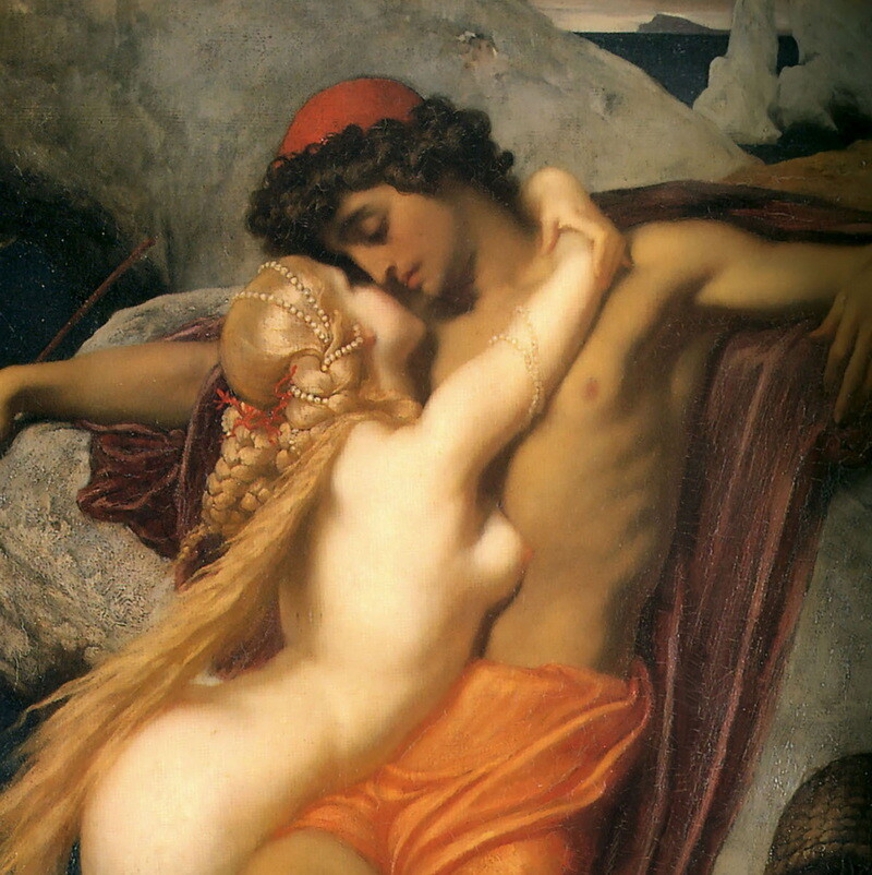 The Fisherman and the Syren Oil painting Wall art Giclee Printed on Canvas P455