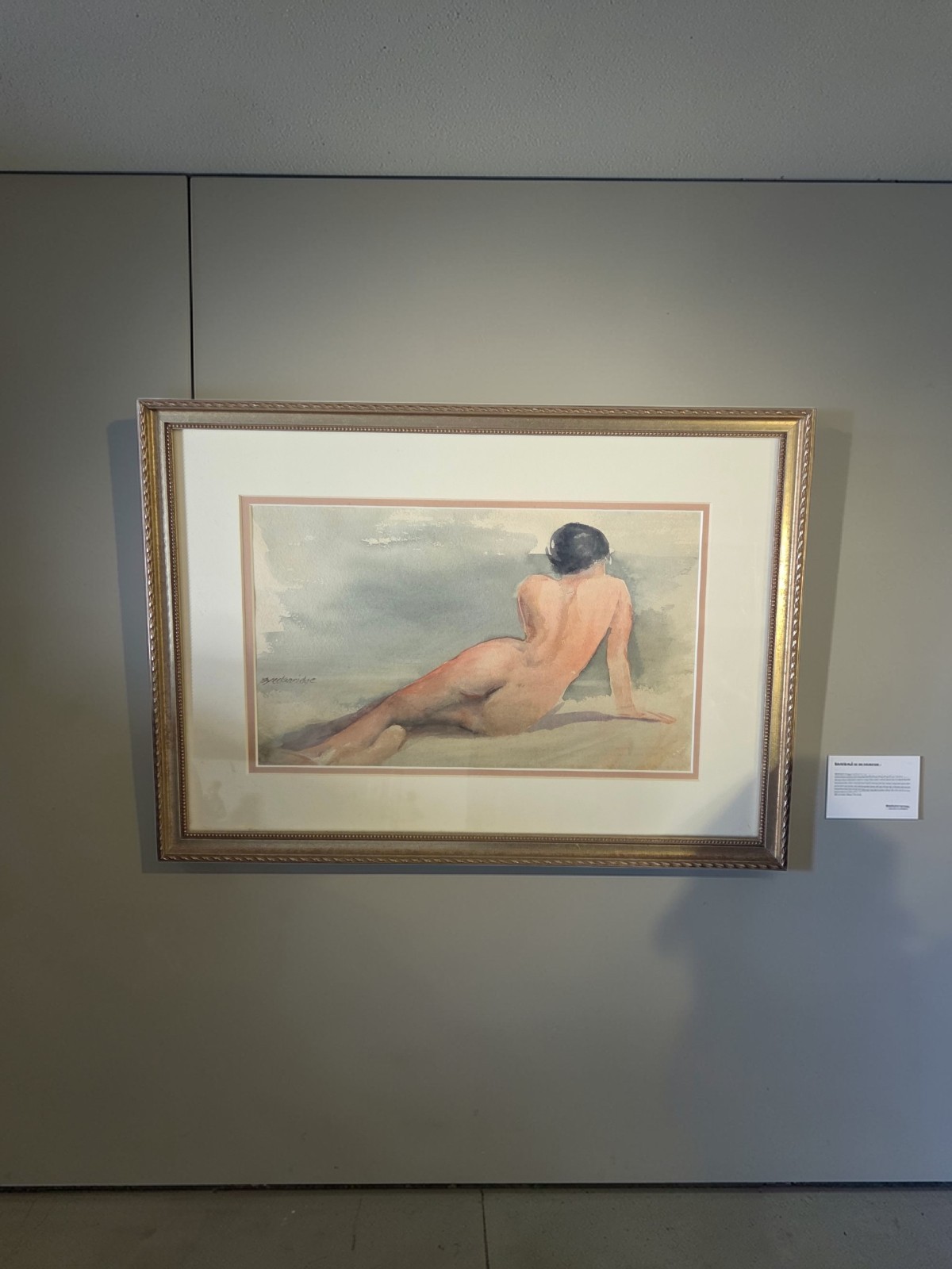 Watercolor Vintage Painting Signed Frame 18.5×13.5 Inches