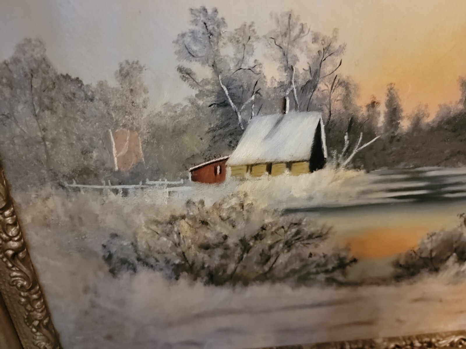 ANTIQUE OIL PAINTING BROWN COUNTY INDIANA C/E MORROW/MORTON HOOSIER SALON VTG OG