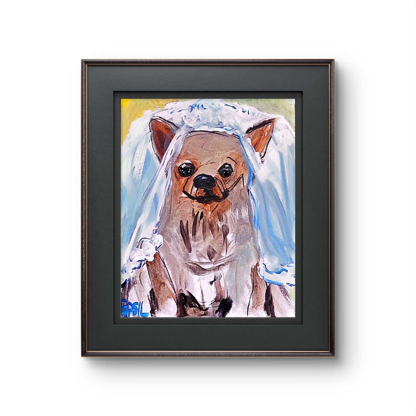 Chihuahua Bridzilla Original Expressionism Acrylic Abstract Canvas 11×14