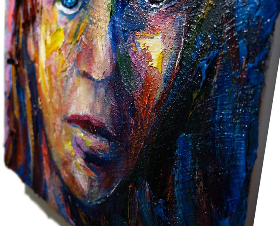 ORIGINAL OIL█PAINTING VINTAGE█ART SIGNED POP OUTSIDER BEACH█WOMAN GIRL HAT FAUVE