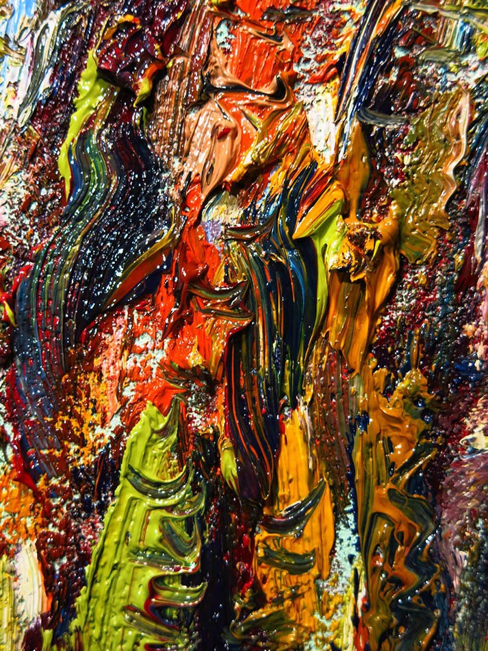 ORIGINAL OIL PAINTING VINTAGE█GIRL EXPRESSIONIST█ART ABSTRACT 2026 YOUNG WOMAN