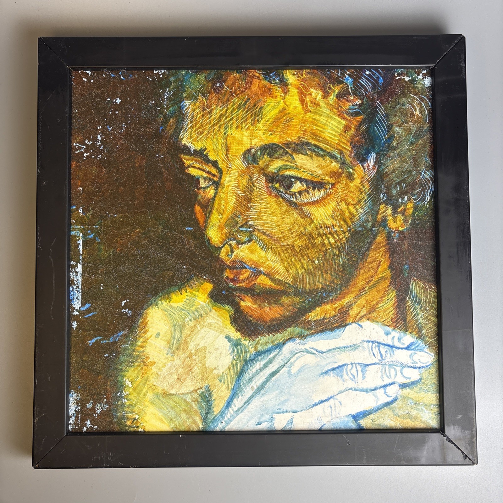 Modern Art – Abstract/Surreal Portrait On Particle Board – unknown artist