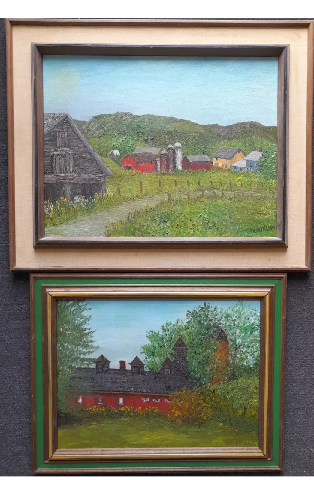 AMERICA FOLK/OUTSIDER ART 2 OILS 1976 EXHIBITED MMA MASSACHUSETTS/VERMONT SIGNED