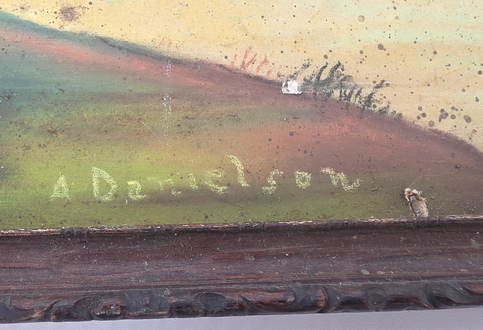 Antique Dutch Windmill Pastel Painting A Danielson AH Abbott Chicago Board Frame
