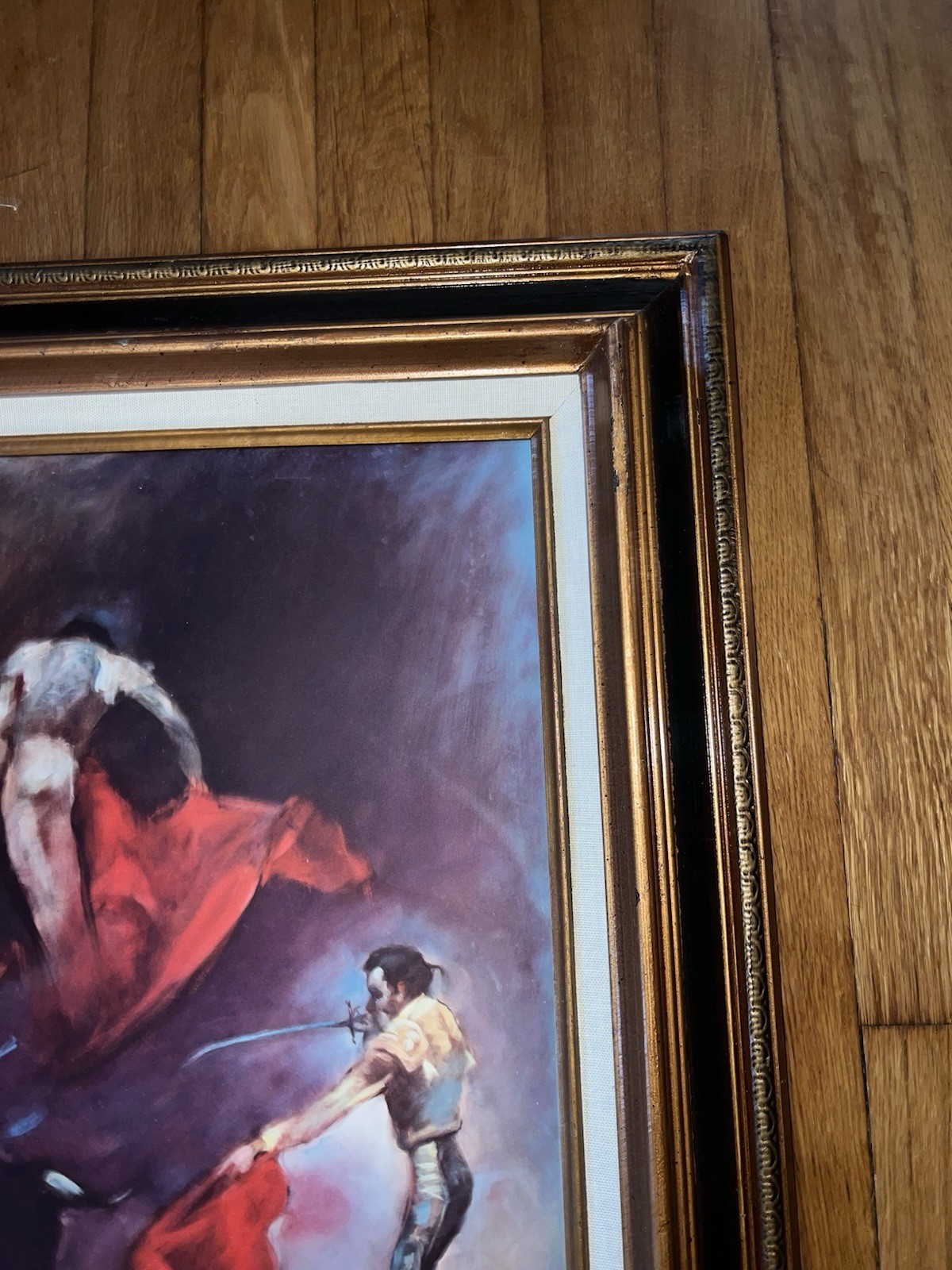 VINTAGE MCM THE MATADOR by JULIAN RITTER LARGE FRAMED SOFA REPRODUCTION PAINTING