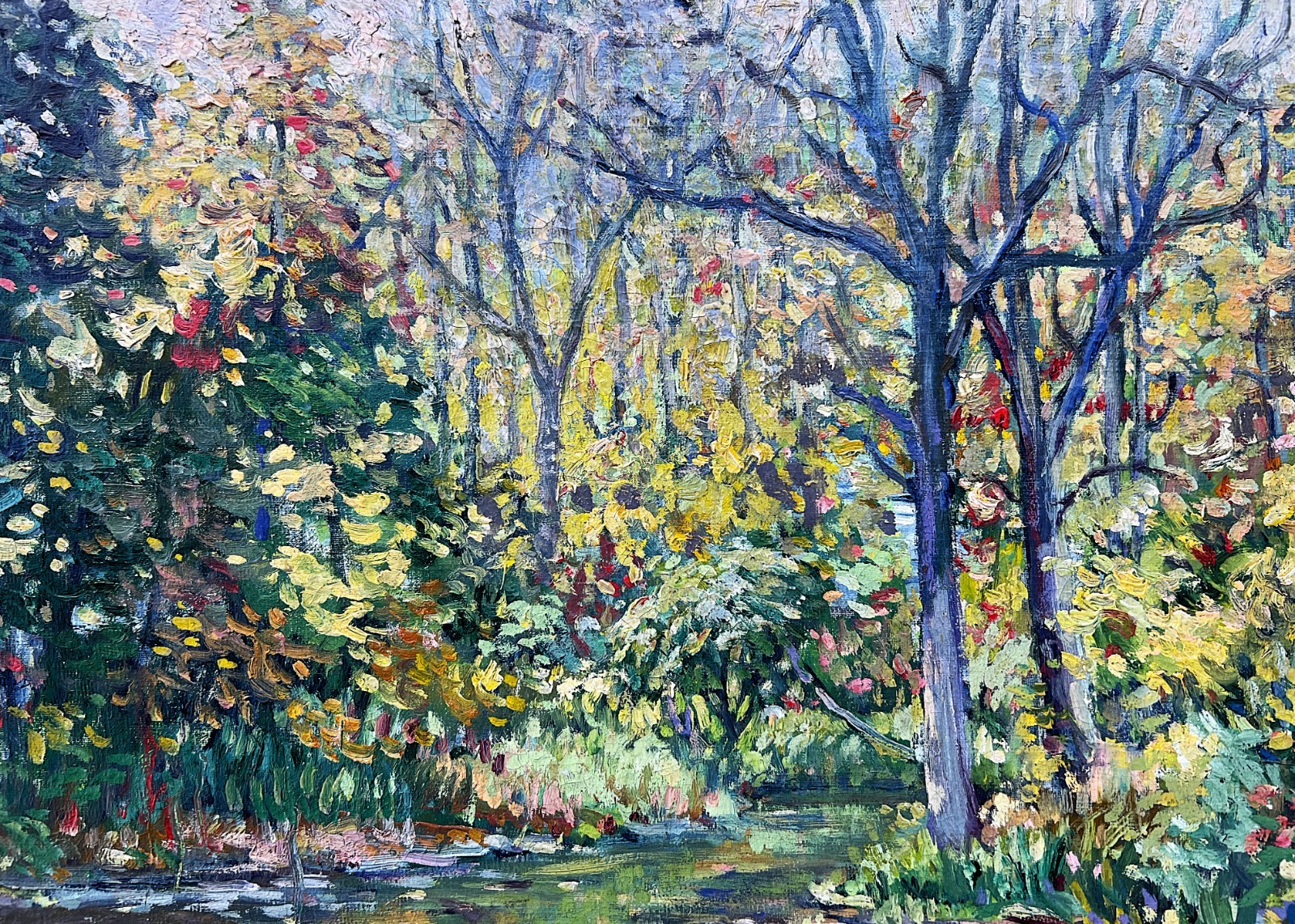 1930’s Impressionist Summer Pool Clarence W. Snyder 1873-1948, listed PA artist