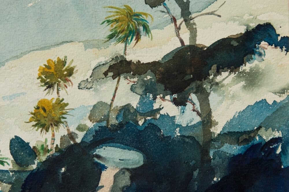 Original SIGNED Winslow HOMER, Bahama Beach Walker W/C on Paper 1885 GAURANTEED