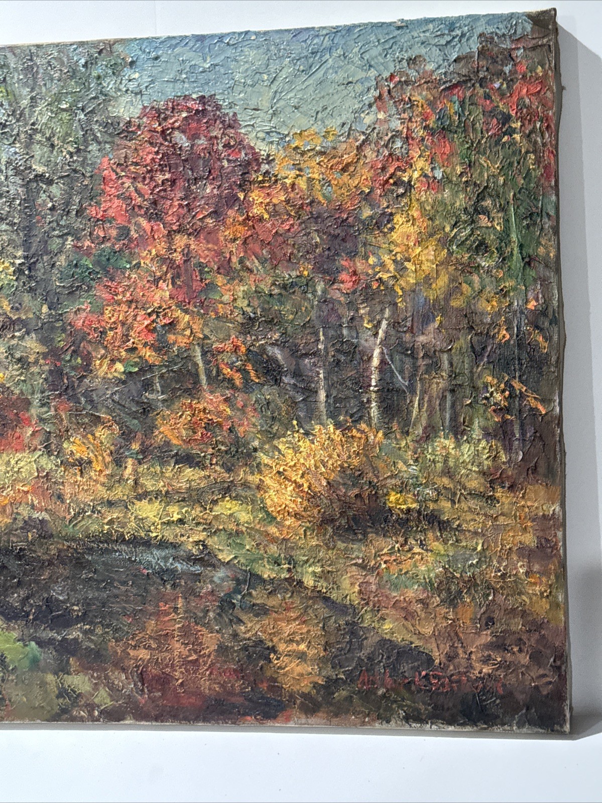 ARTHUR SAFFORD PAINTING AMERICAN LANDSCAPE IMPRESSIONIST CHUNKY OIL 24″ LISTED