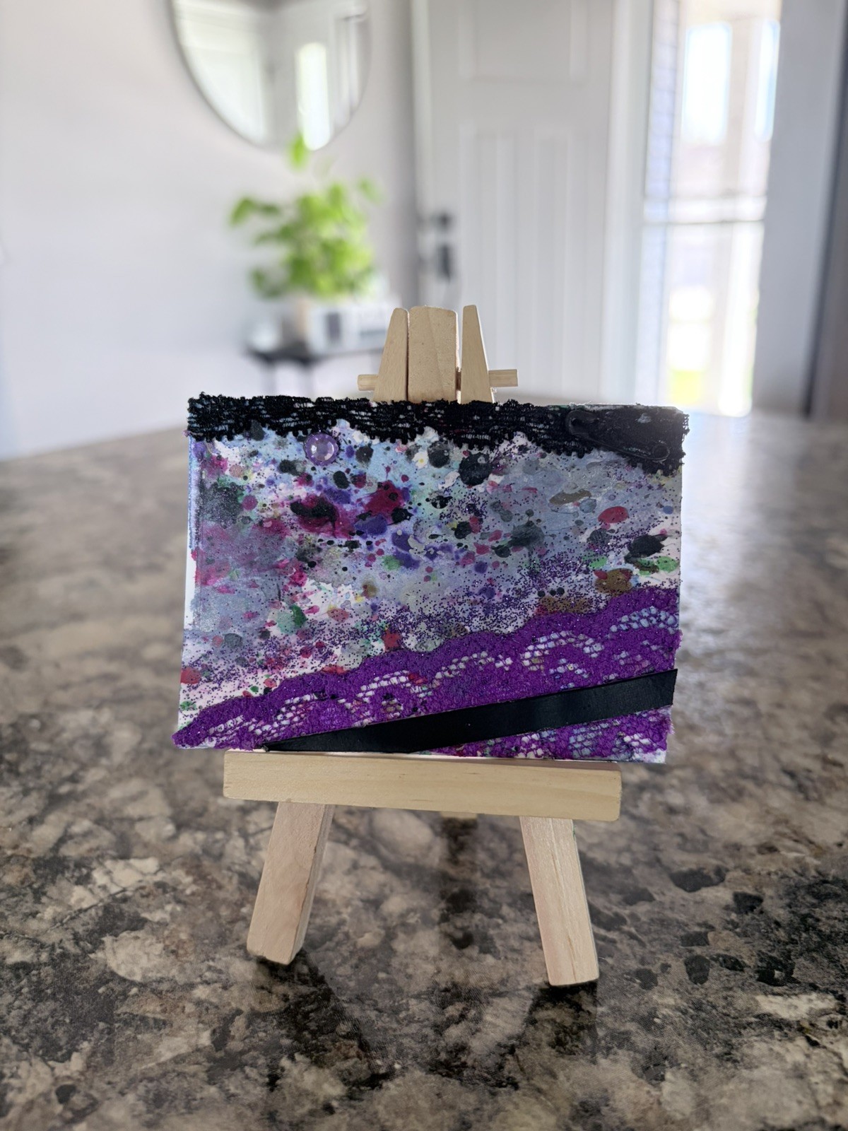 ACEO Original Mixed Media Collage Painting Art Card Victoria’s Secret