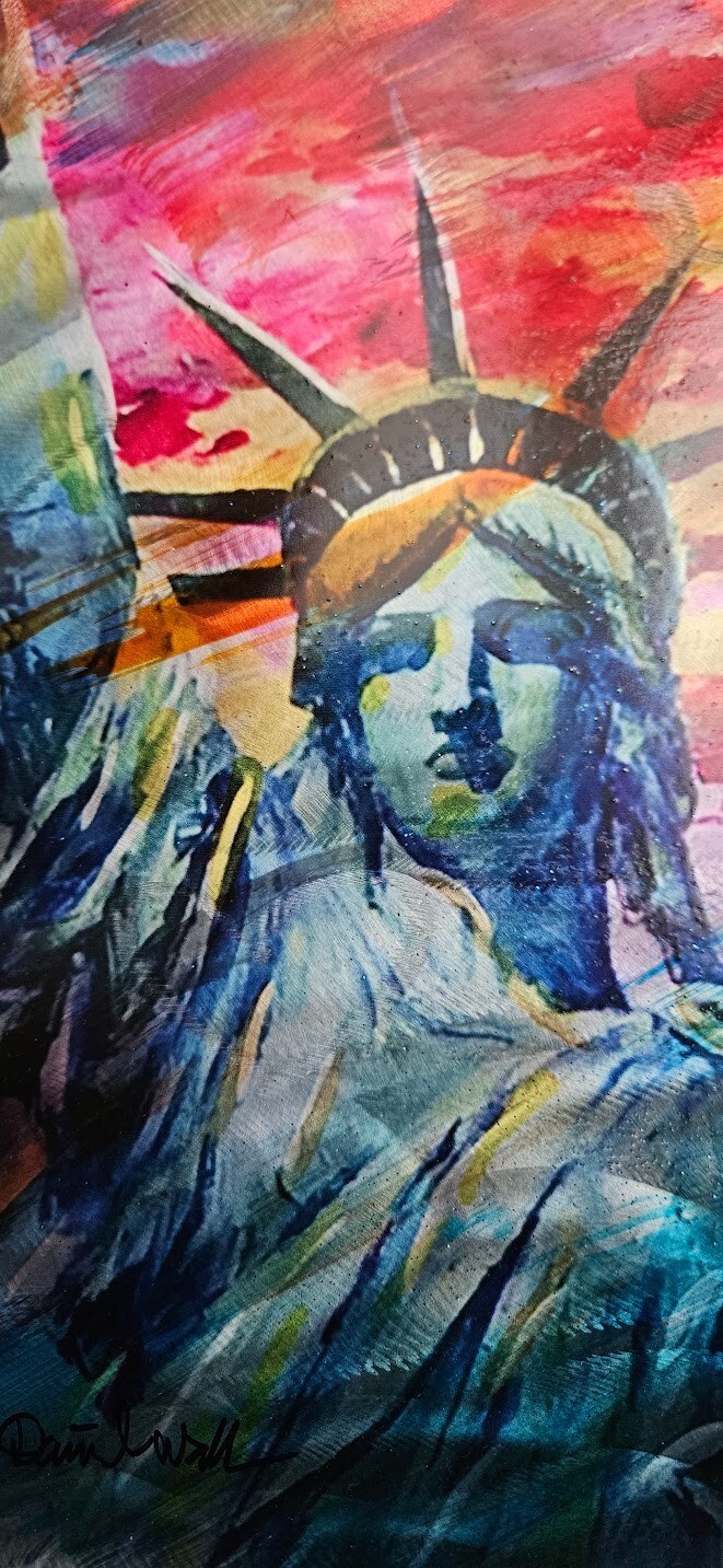Original DANIEL WALL «The Light Is Always On» Mixed Media on Metal Signed-COA