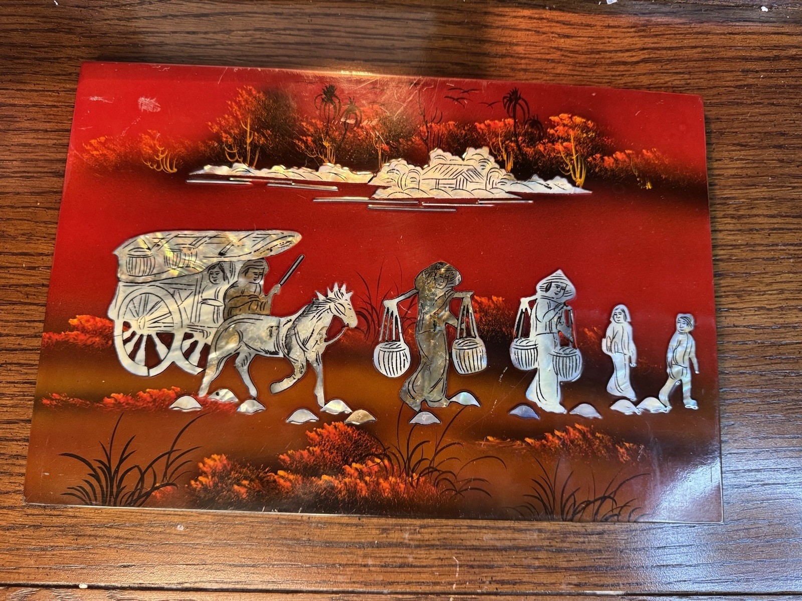 Vietnamese Lacquer Painting Mother-of -Pearl – VTG Gorgeous