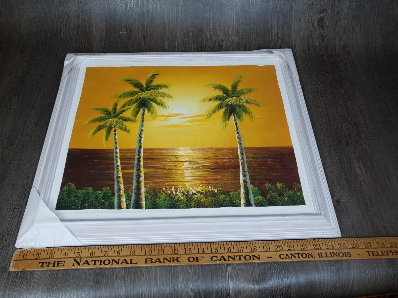 Key West Tropical Palm Tree Beach Original TOCCI Oil Painting 25×21 Art Ocean FL