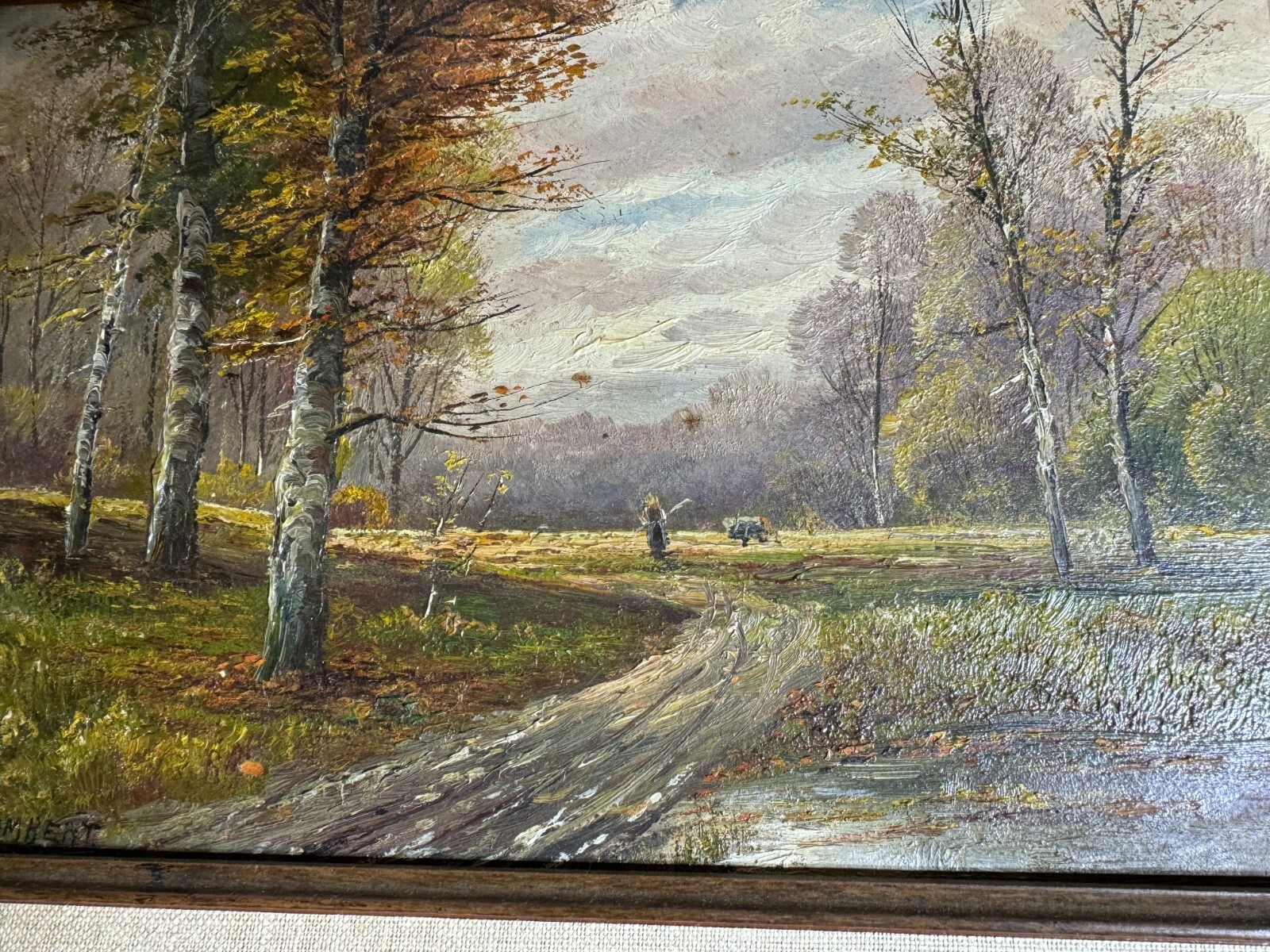 Karl Kaufmann (B Lambert) (1843 – c1901/05) «Figure In Landscape» Oil Painting 1