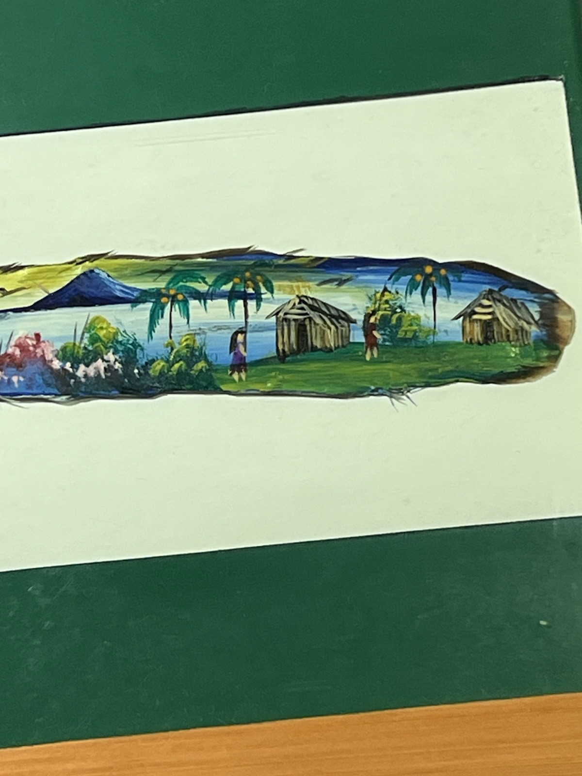 Framed Hand Painted Feather Signed By Artist