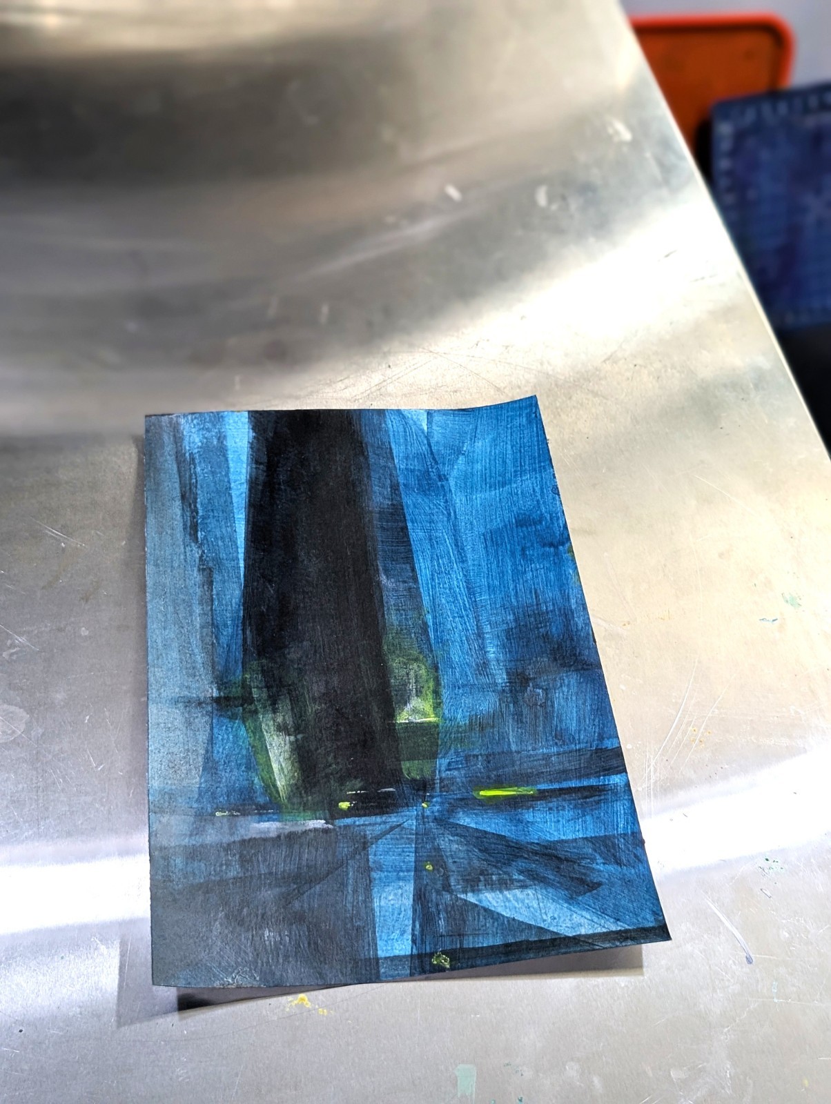 Original Art. Acrylic Painting on 8.25 x 12 inch Art Paper. ‘The City’