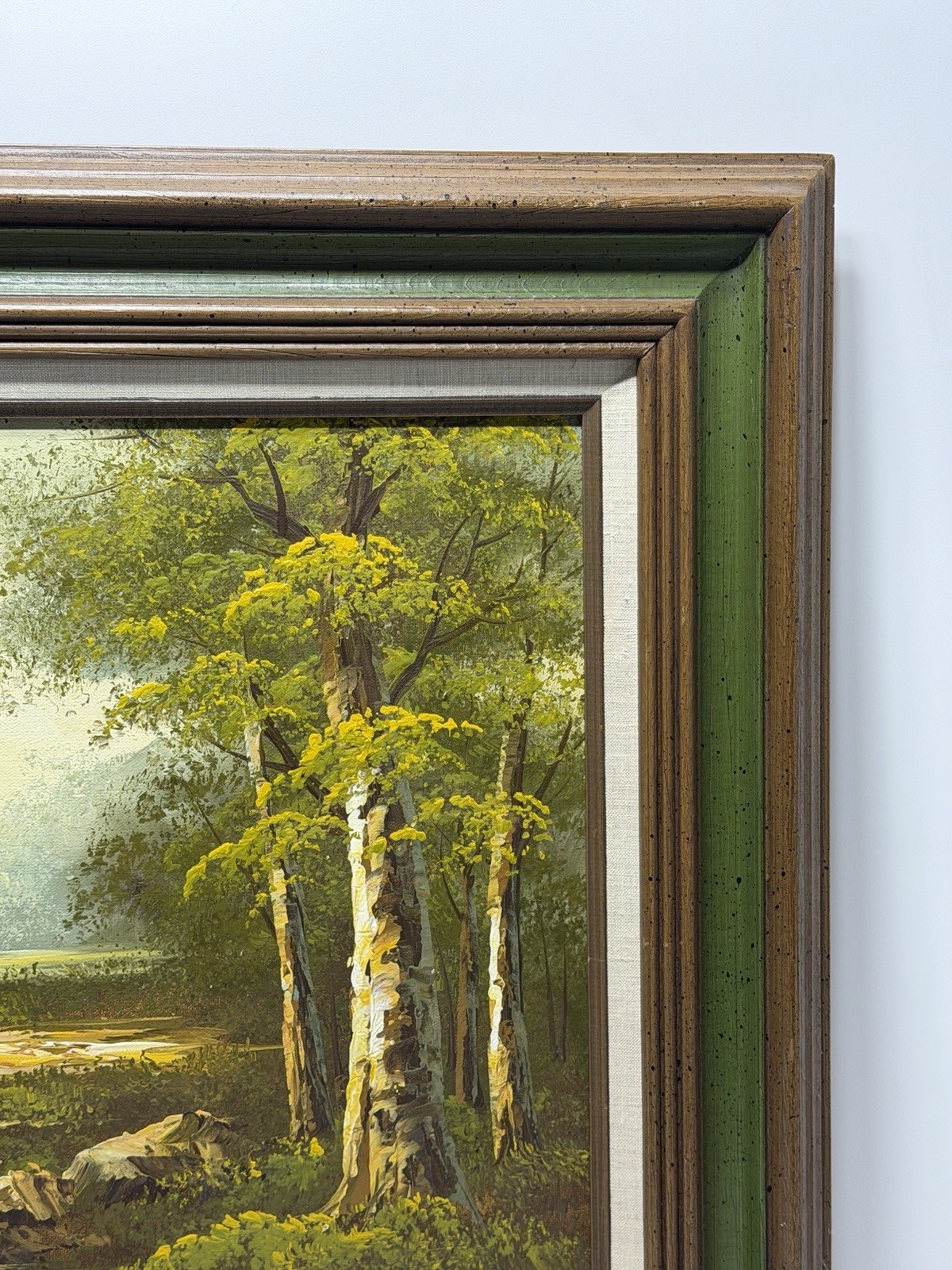 Vintage Framed Oil Painting On Canvas Autumn Landscape River Williams 23”x27”