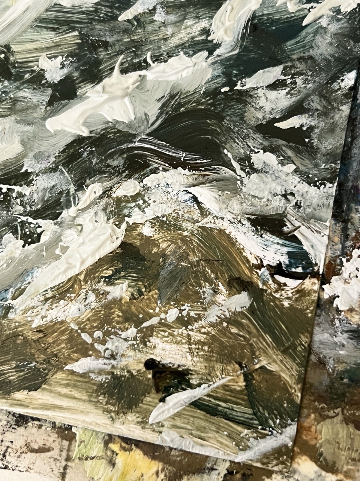 Outer Banks NC Ocean Expressive Art • Textured Seascape • Beach House Wall Decor