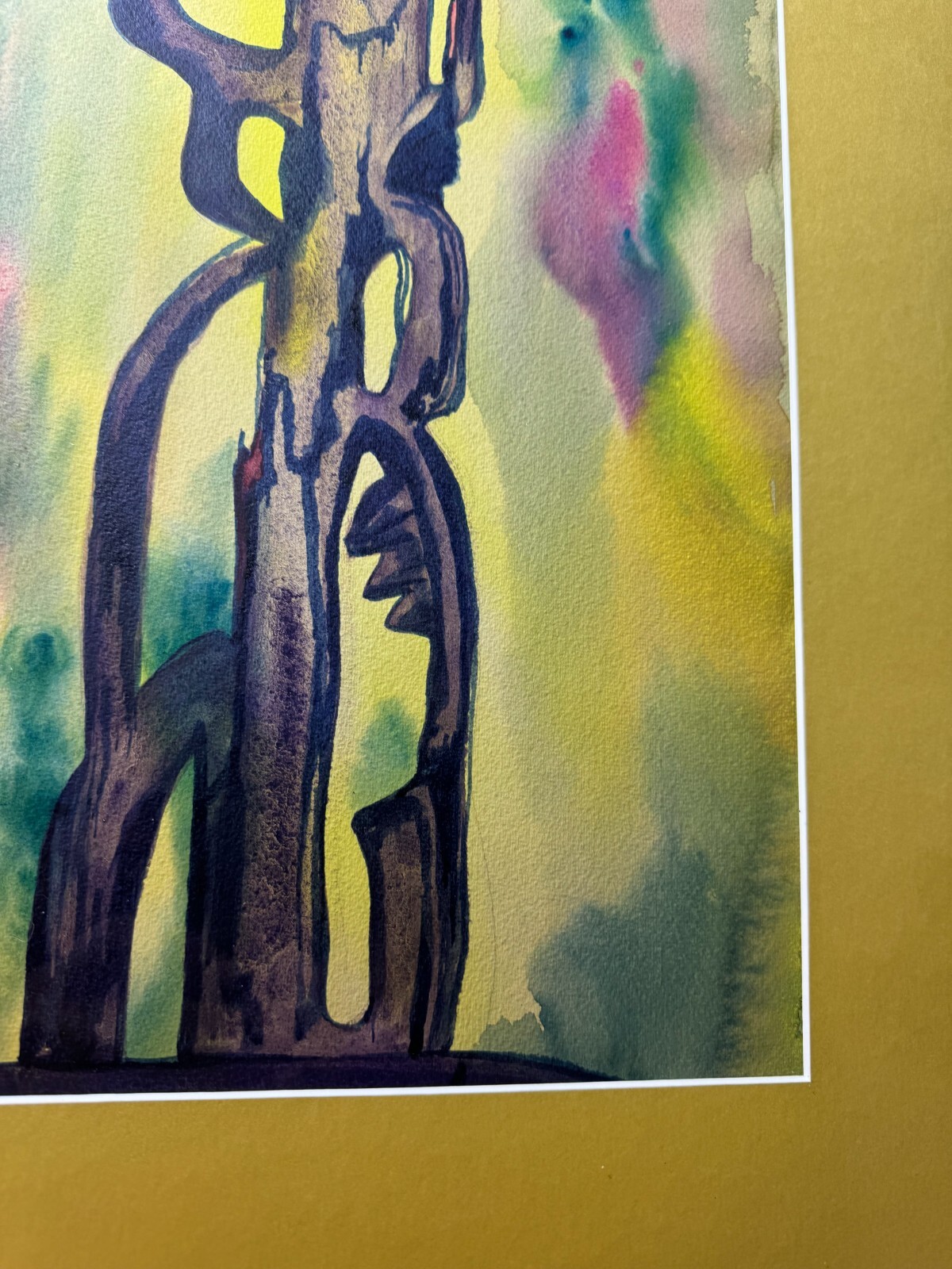 William Ferguson «An Abstract Composition» Watercolor Painting -Framed