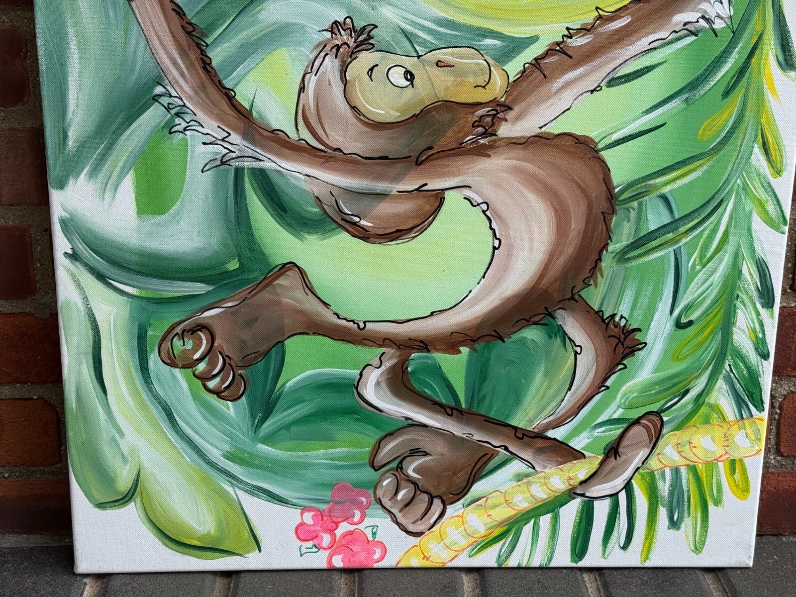 JUNGLE MONKEY ORIGINAL PAINTING SCHOOL NURSERY DAYCARE KINDERGARTEN KIDS ROOM 2