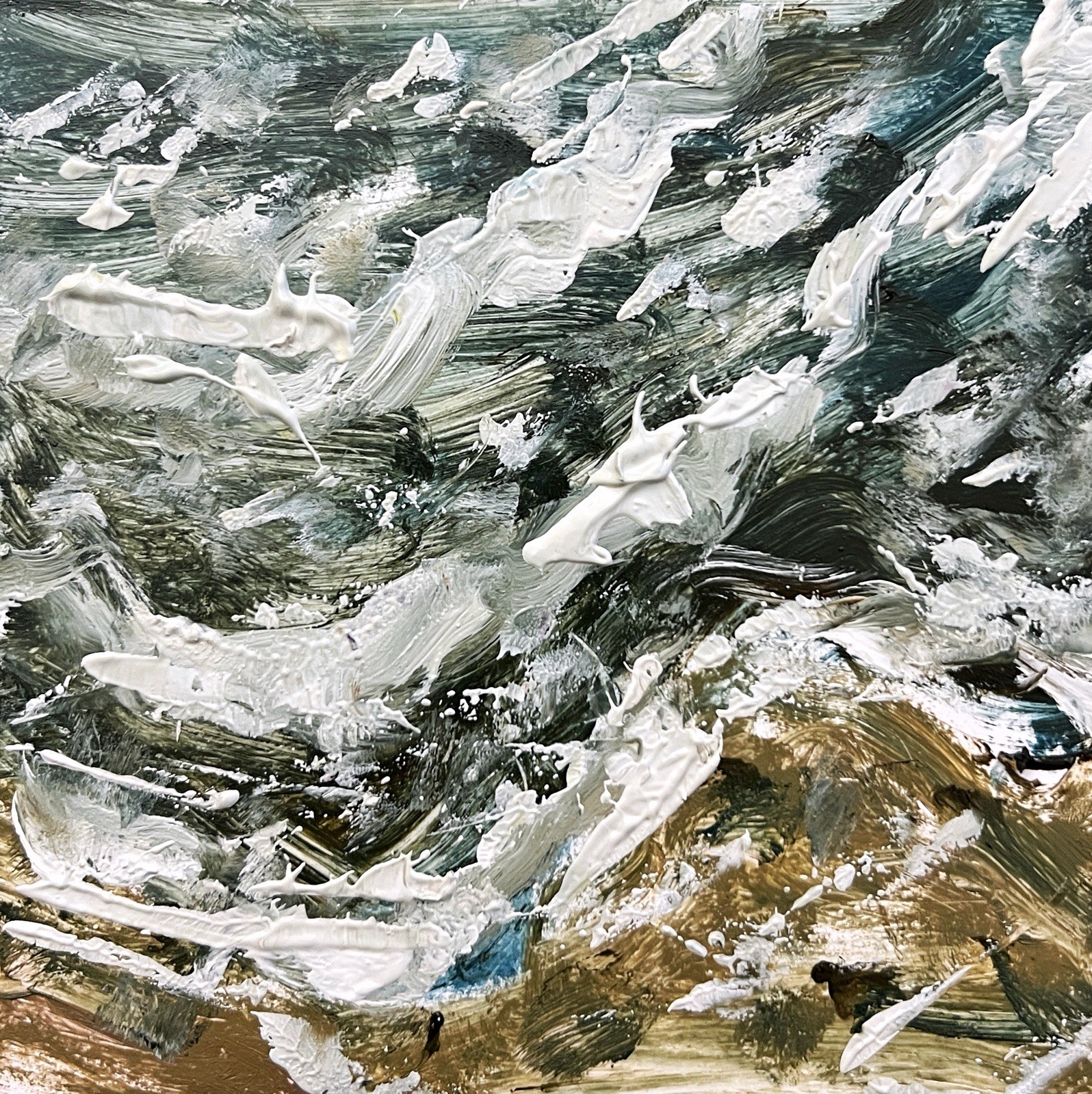 Outer Banks NC Ocean Expressive Art • Textured Seascape • Beach House Wall Decor