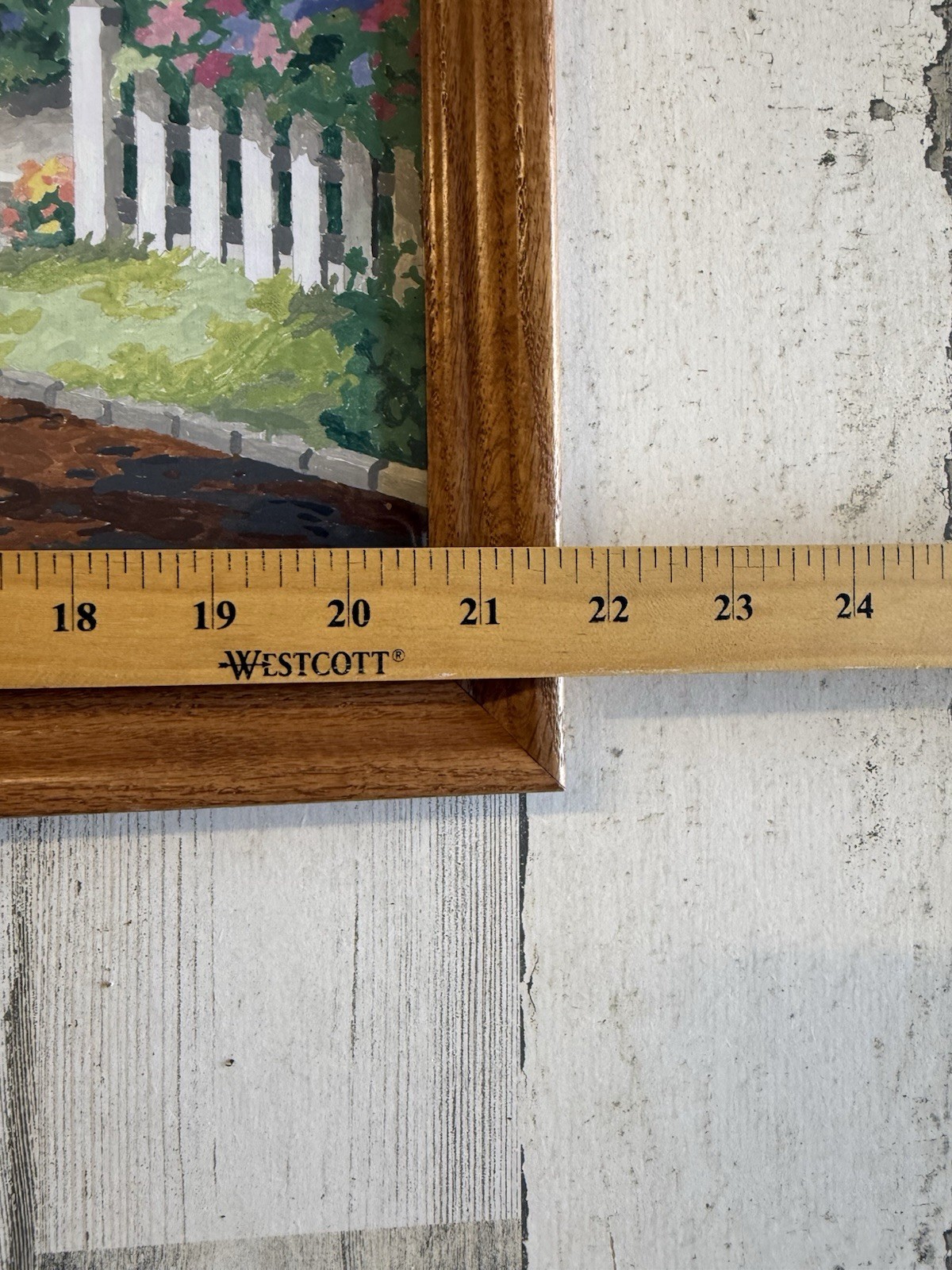 Framed New England Cottage Painting Cottagecore 90s Vtg Paint By Numbers 22×18