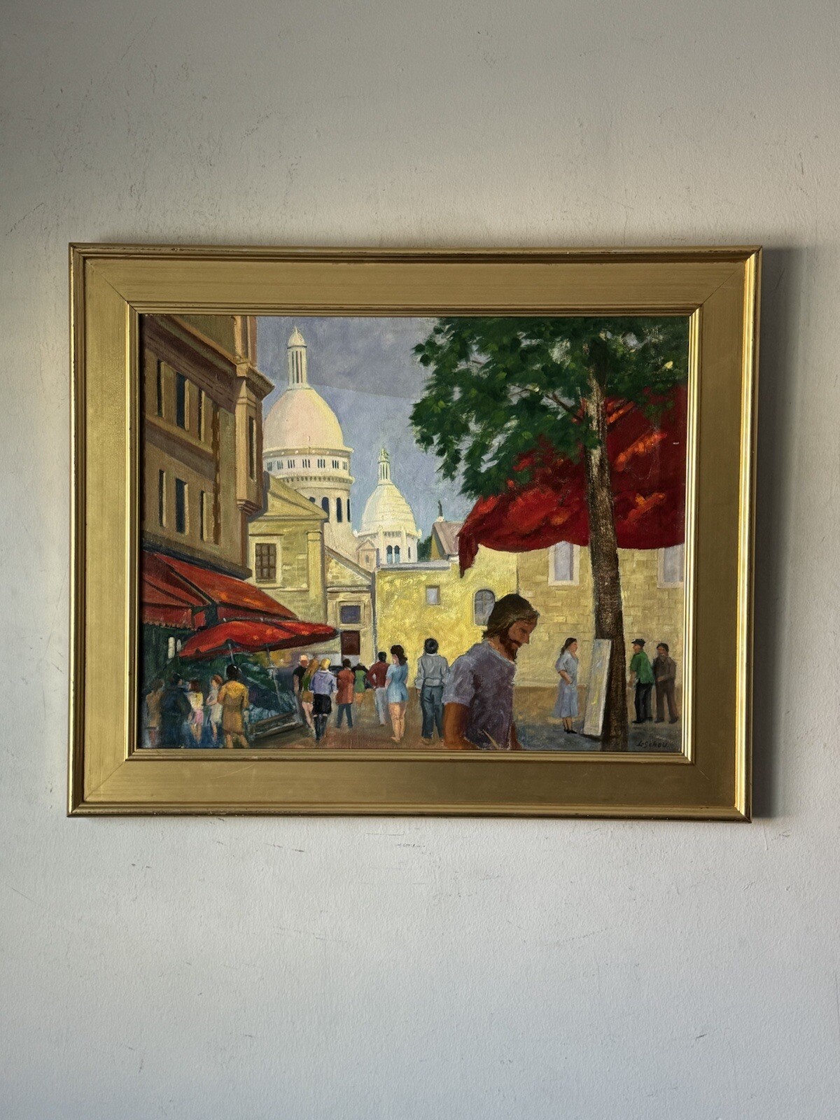 LEONARD SCHEU ANTIQUE MODERN FIGURATIVE LANDSCAPE OIL PAINTING OLD CALIFORNIA 53