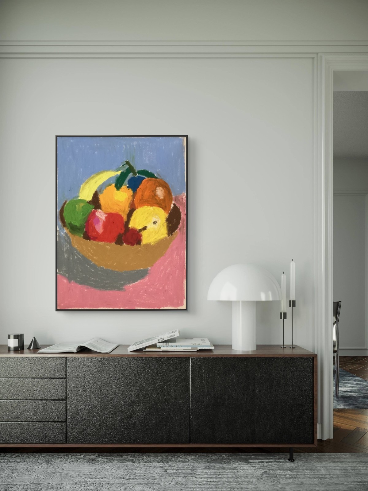 Still Life Bright Fruit Bowl Pop Food Art Original 11 by 14 Canvas