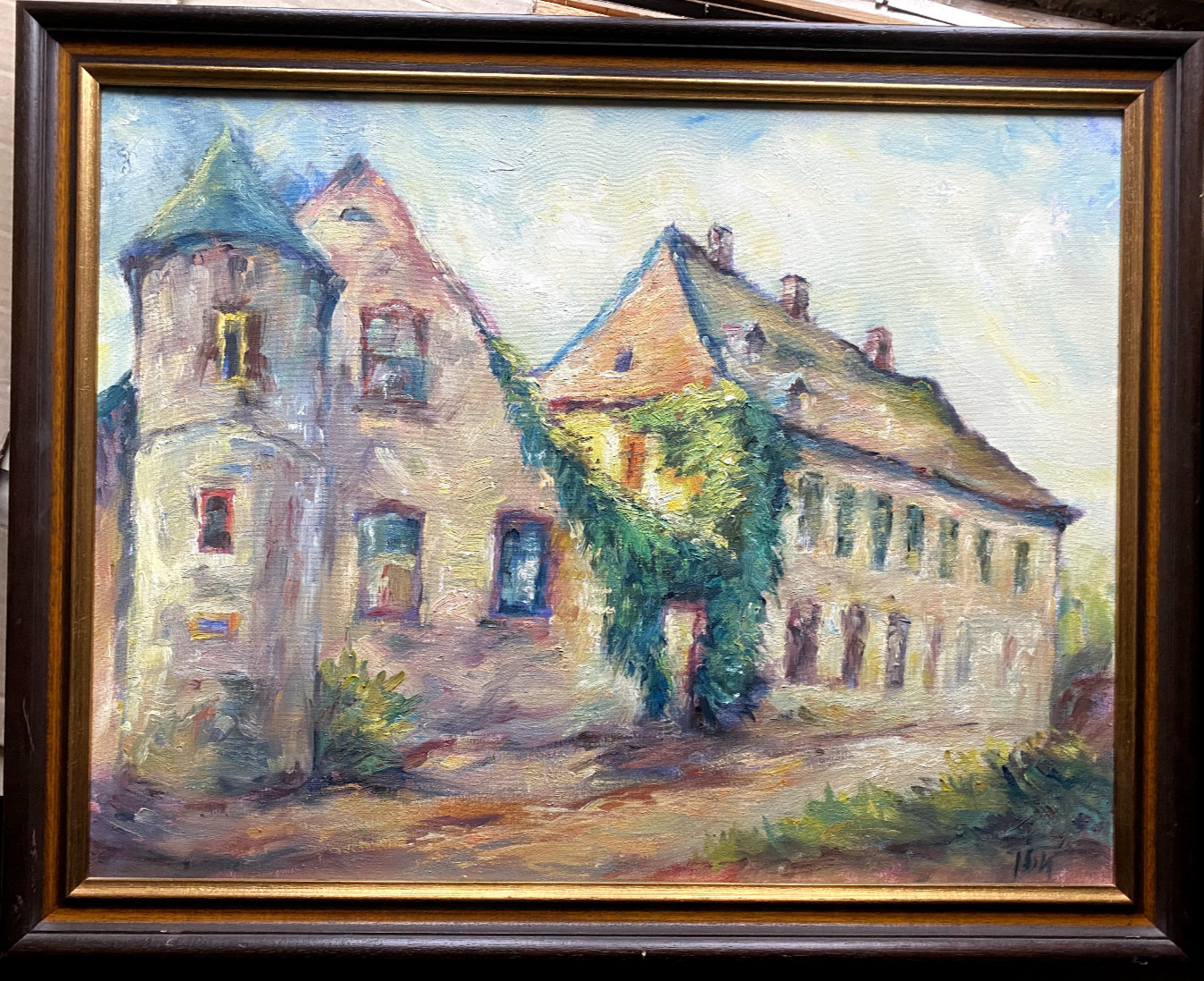 Oil Painting Castle Renaissance° Wer Knows Den Venue ? Tower Architecture Frame