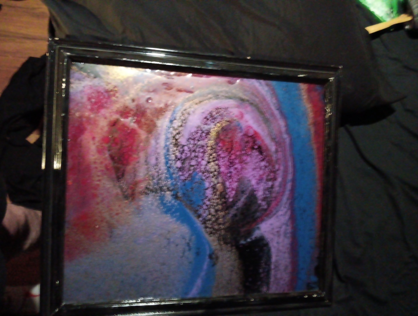 Acrylic pour painting on glass