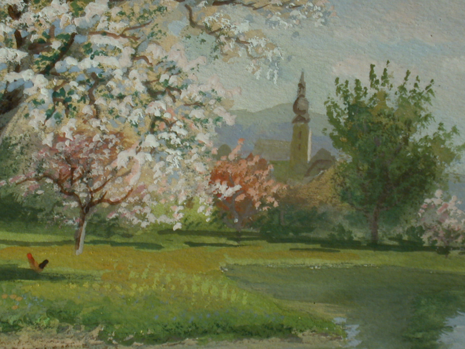 Alois TOTT (1870-1939) Spring Landscape on the Danube Bank.