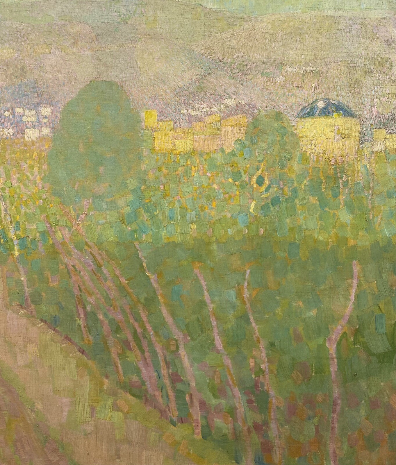 EXCEPTIONAL c. 1910 Carl Schmitz-Pleis Neo-Impressionist Florence Landscape Oil