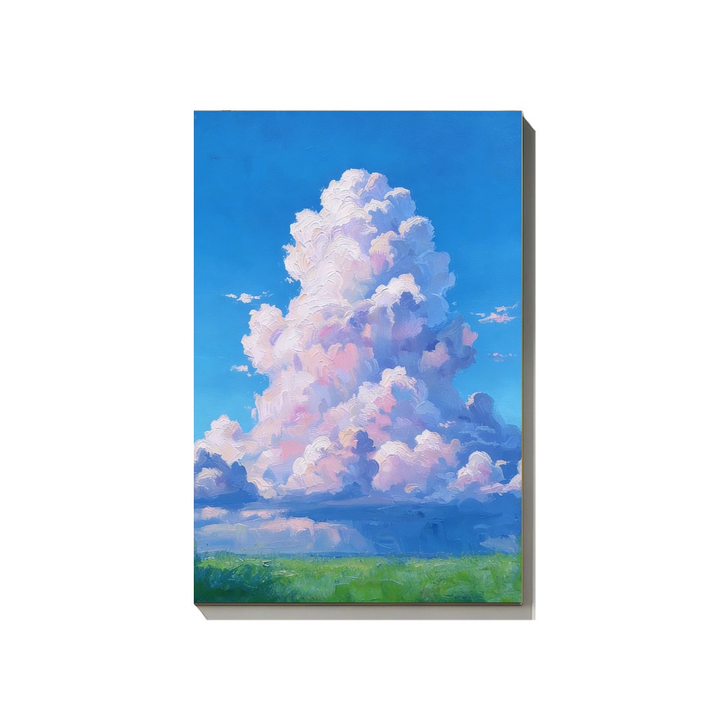 Blue Sky Clouds Landscape Handpainted Oil Painting on Canvas Wall Art Home Decor