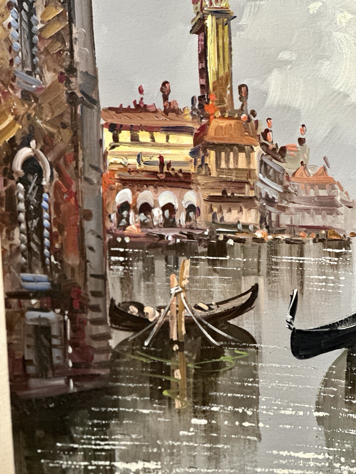 Mid 20th Century Signed Antonio DeVity Original Oil Painting Venice Italy 27×31