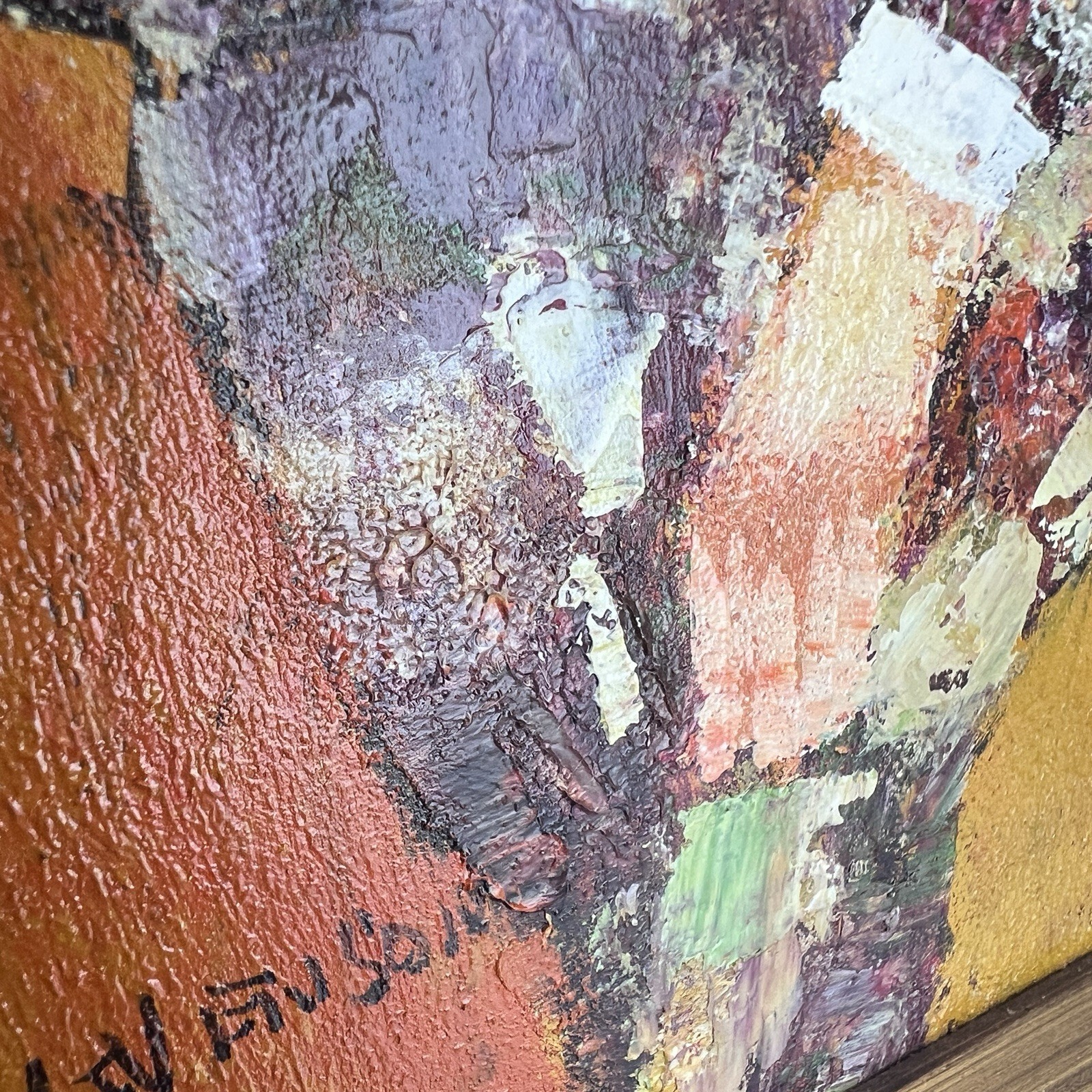 Mid Century Painting Stylized Man Signed G Venson 17in