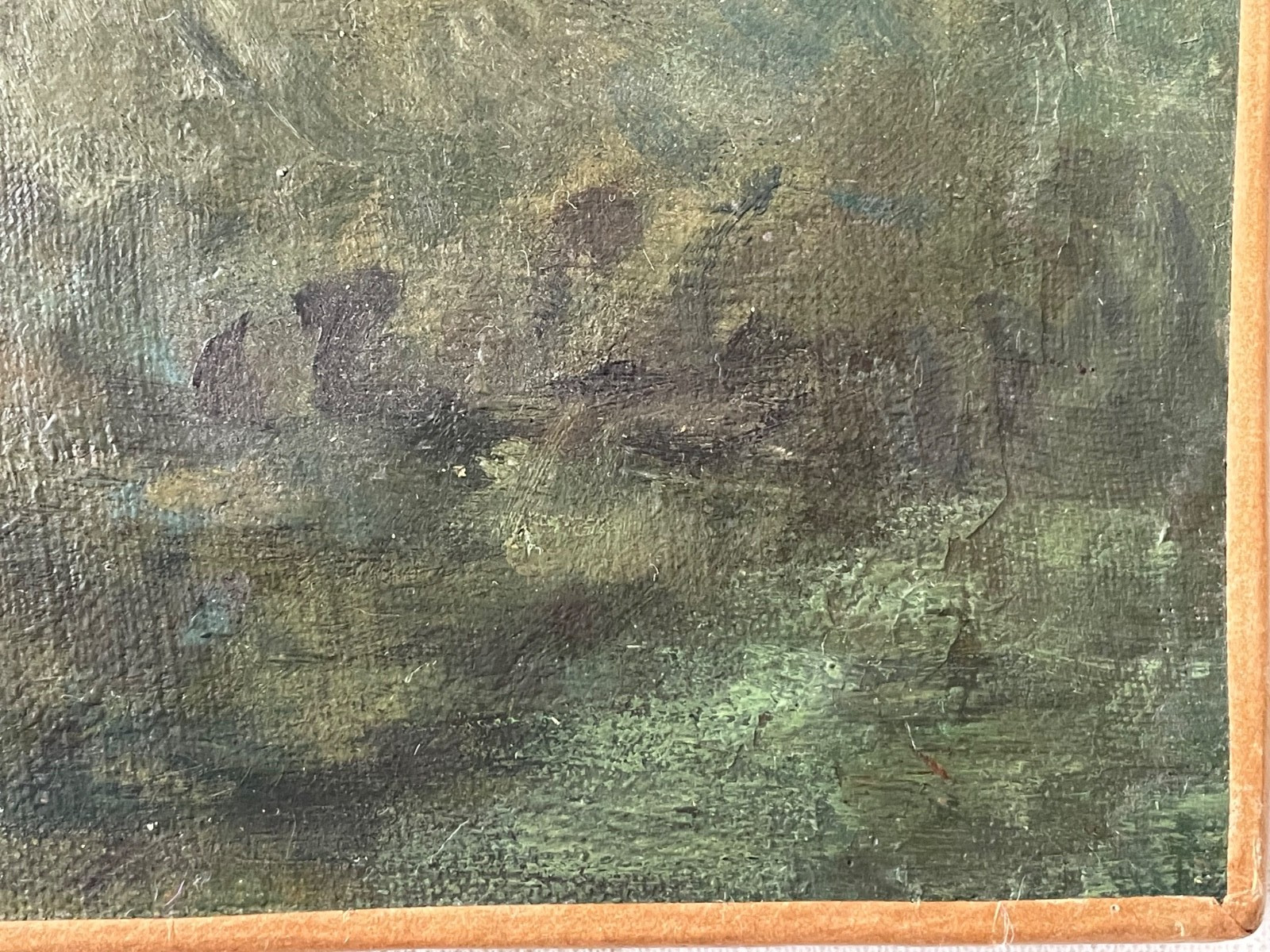 19th Century Manner Eugene BOUDIN Antique Impressionist Oil Painting Cow Meadow