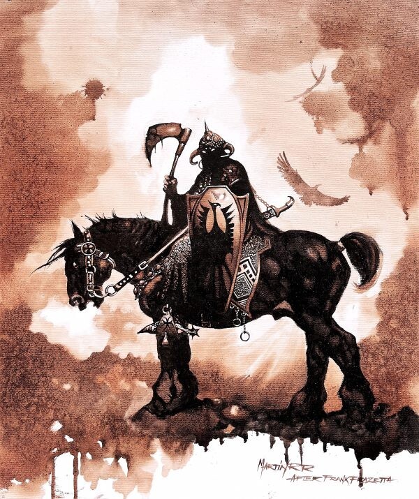 Martin R.R. – Death Dealer After Frazetta – Original Painting – Wine Art