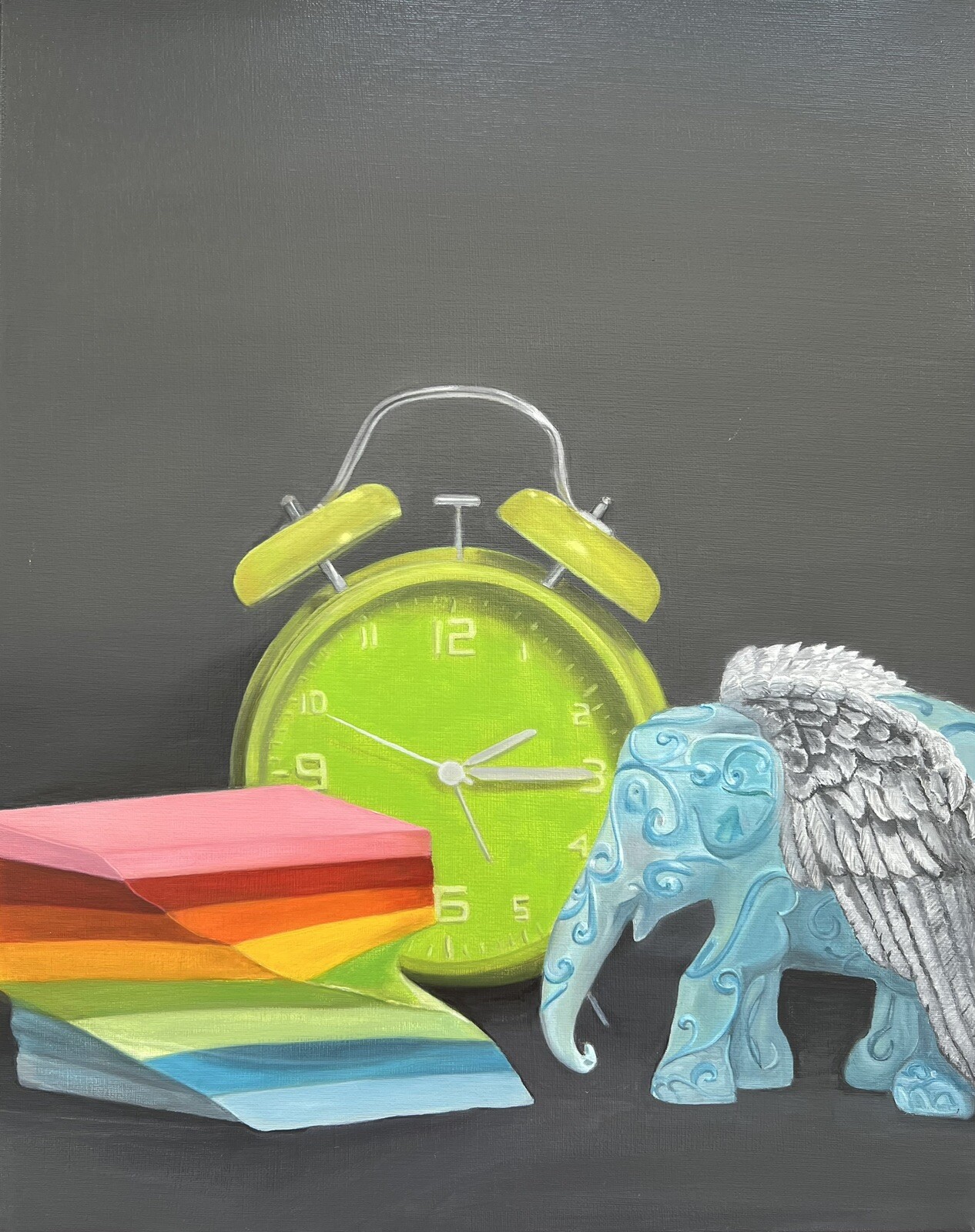 Time Doesn’t Wait_Original 16”x 20” Hand Painted Oil Painting on Canvas