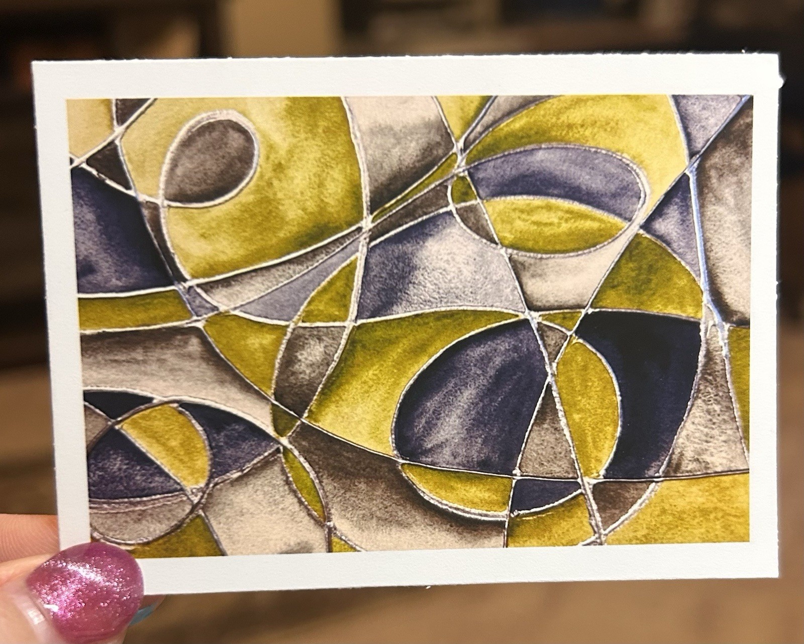 ACEO Continuum, Watercolor Original Print, Abstract Original Art By Sasha Lehto