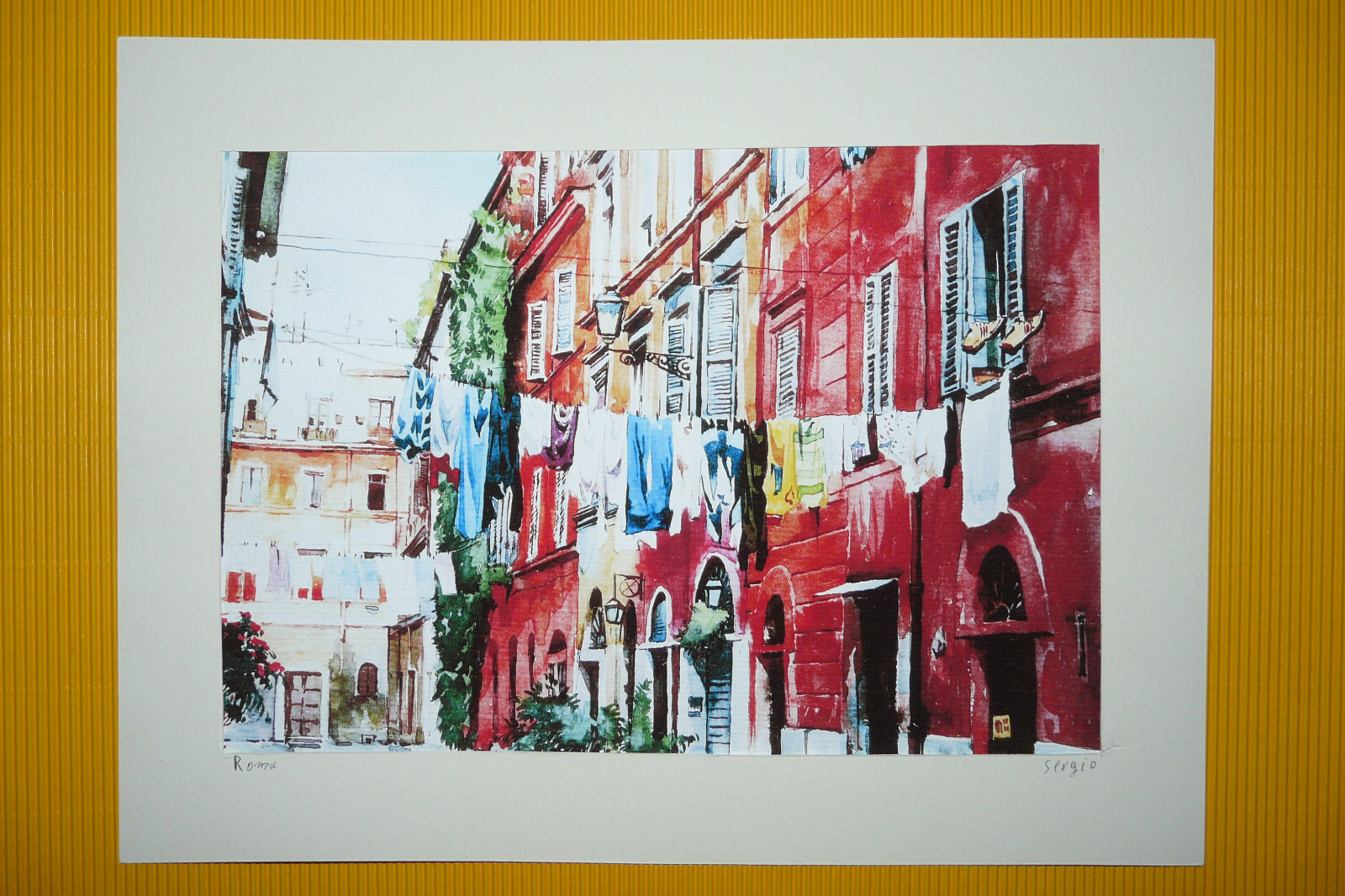 original painting watercolour ROMA signed Sergio