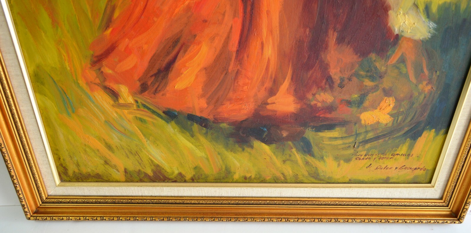 DULCE BEATRIZ 1931-2021 LARGE OIL PAINTING WOOD PANEL SIGNED MASTER CUBAN ARTIST