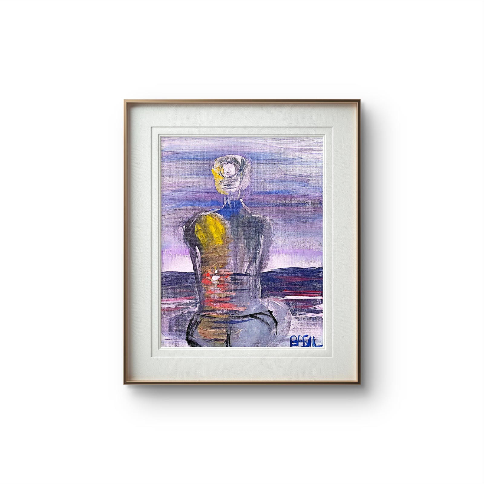 Seashore Meditation Original Expressionism Acrylic Abstract Canvas 11×14