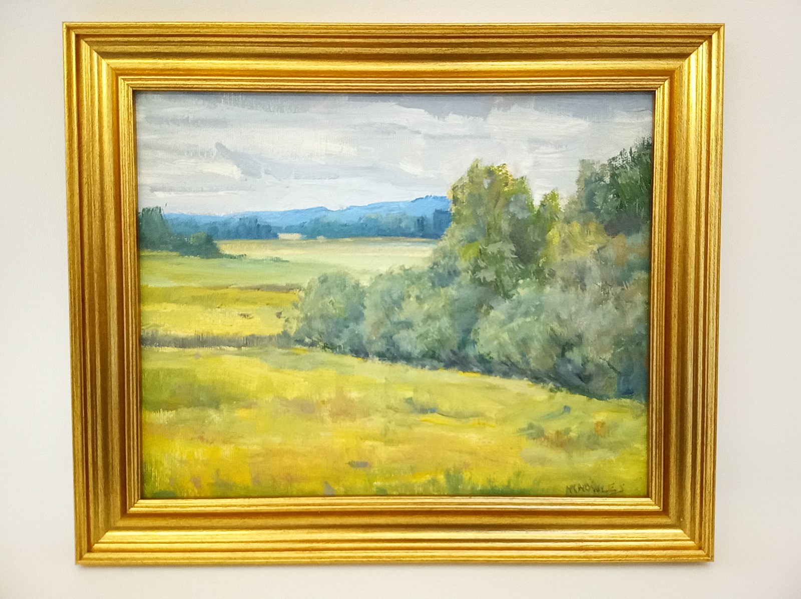 Nancy Knowles original oil painting pastoral landscape scene signed framed